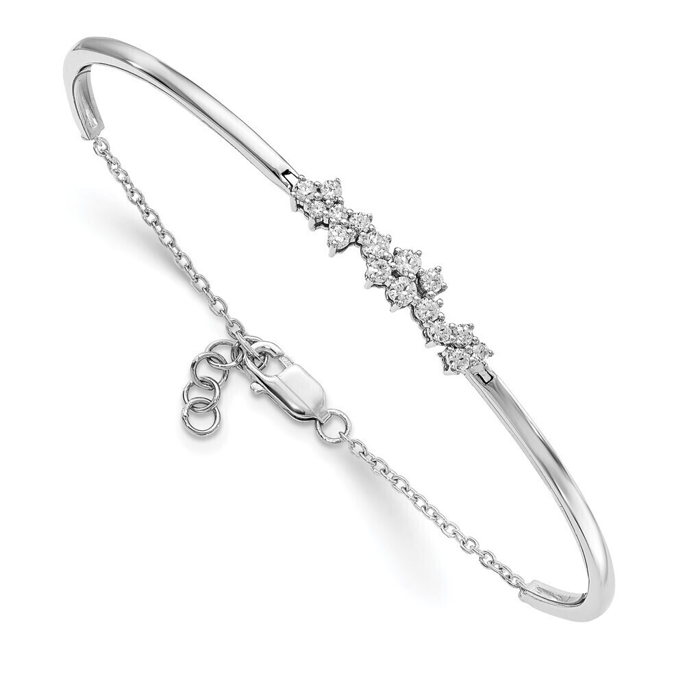 Kazi Luxury 14k White Gold Diamond Bangle Bracelet